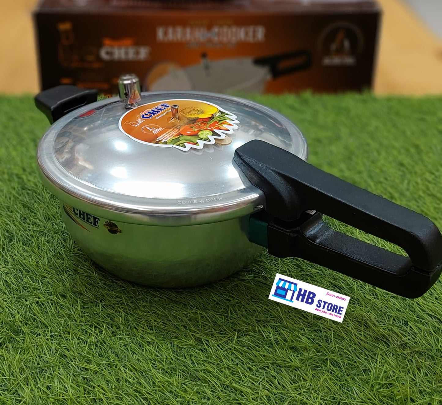 Chef Aluminum Karahi-Cooker Drip-Less Pressure Cookware