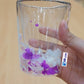 Clear Double Walled Glasses with Interior Flower Art