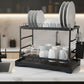 2-Tier Space-Saving Dish Drying Rack and Drain Board