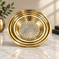 Luxury Gold-Plated Floral Embossed Decorative Serving Tray