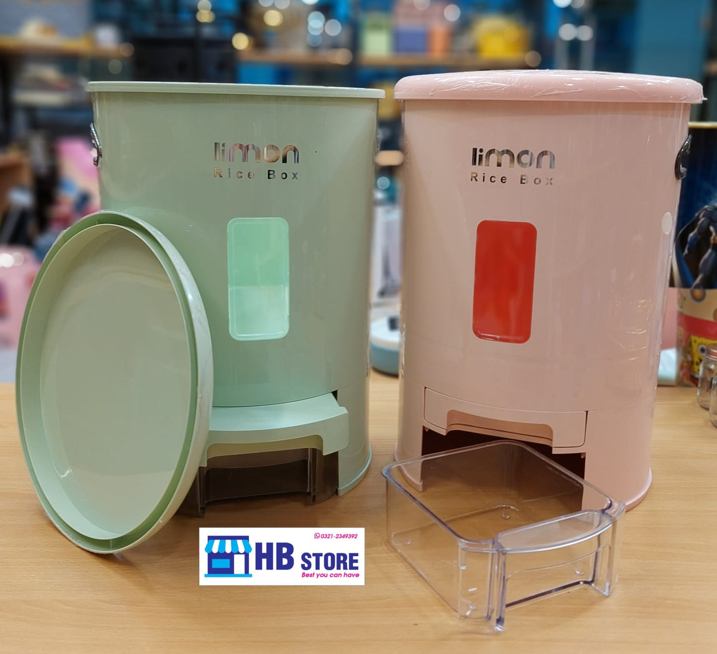 ORIGINAL LIMON FOOD RICE FLOUR STORAGE CANISTER BUCKET JAR WITH CUP