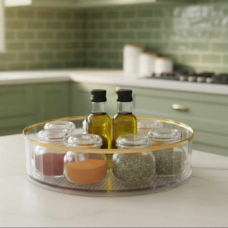 Clear Acrylic Rotating Organizer Tray