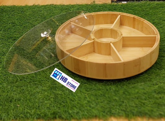 Bamboo Segmented Dry Fruit & Nuts Serving Tray