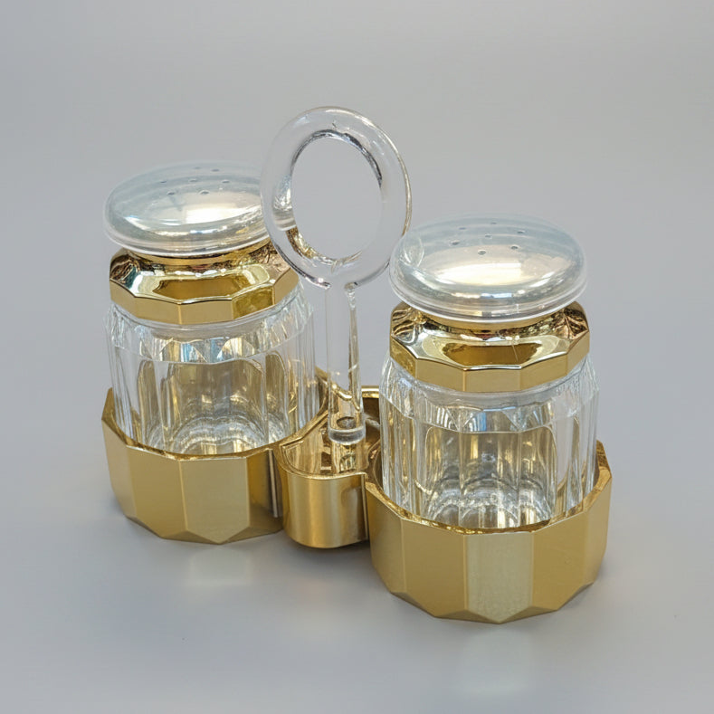 Luxurious Acrylic Salt & Pepper Shaker Set with Carrying Tray