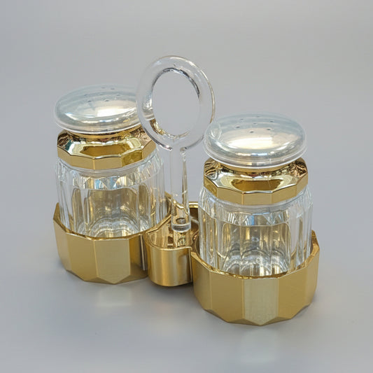 Luxurious Acrylic Salt & Pepper Shaker Set with Carrying Tray
