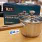 Heavy-Gauge Stainless steel SAUCE PAN with wooden handle