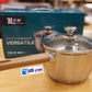 Heavy-Gauge Stainless steel SAUCE PAN with wooden handle