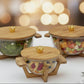 Glass Serving Bowls with Bamboo Lids