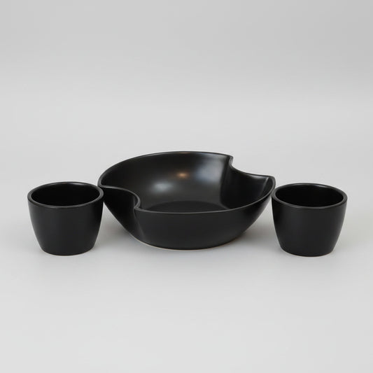 Presto 3-Piece Matte Black Chips and Dip Serving Set