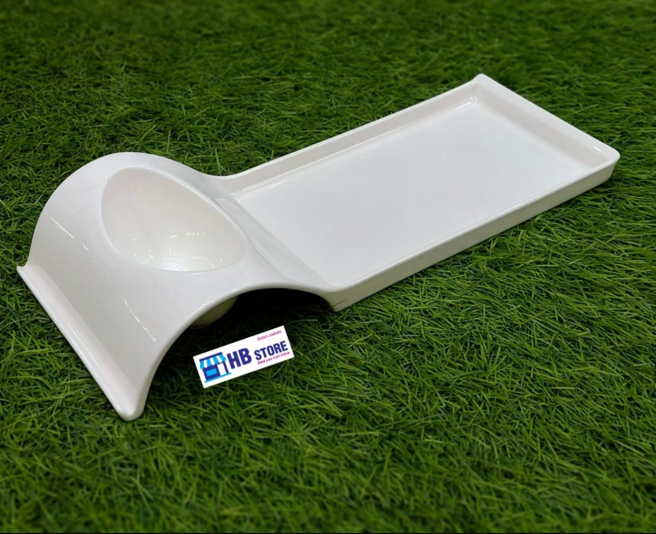 Set of 2 Elegant White Ceramic Snack/Tasting Plates