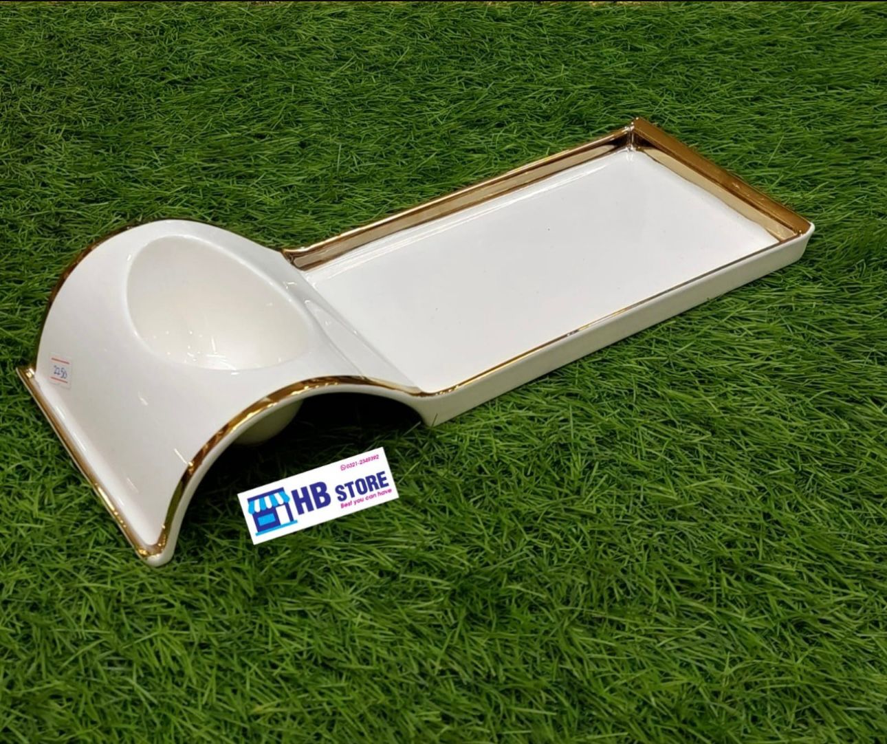 Set of 2 Elegant White Ceramic Snack/Tasting Plates