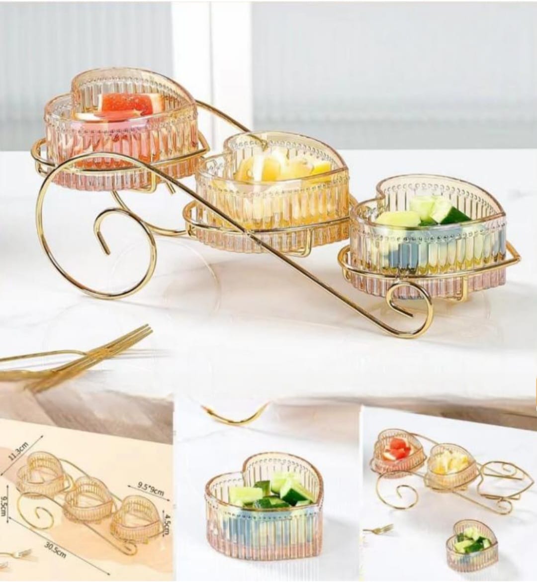 Heart‑Shaped 3 Tier Fruit Display Stand