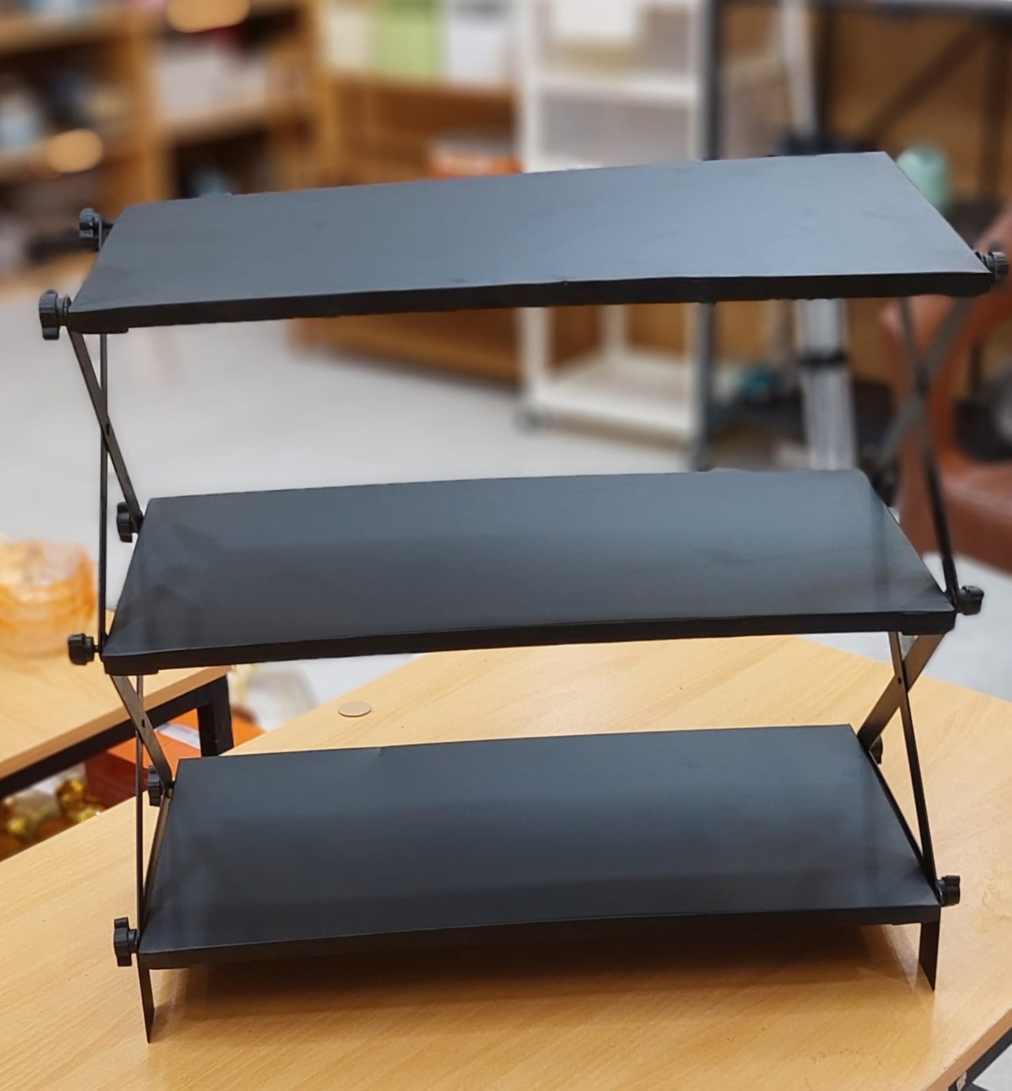 3-Tier Folding Metal Storage Rack