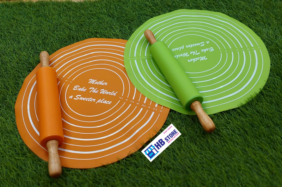 Dough Master Set – Silicone Mat & Rolling Pin Combo