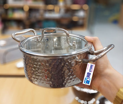 Single  Pot 304 Stainless Steel  Induction Cooker Gas Stove Universal One Person   Pot Three Layers 16cm