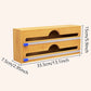 Bamboo Cling Film Cutting Box, Foil and Plastic Wrap Organizer with Cutter Dispenser, Kitchen Organization and Storage