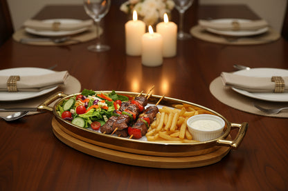 Beautiful Serving Platter With Wooden Tray