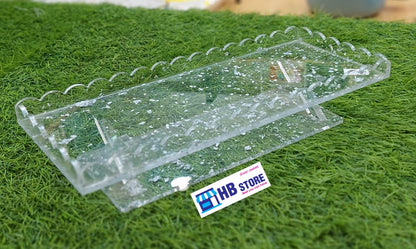 Acrylic Buffet Trays in 3 size  with Gold & Silver Foil Flakes | Elegant Display for Events & Parties