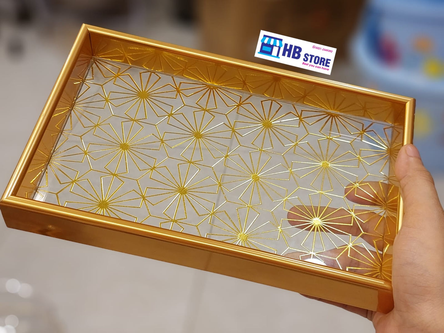 Customizable Arabic-Style Acrylic Tray – Trio of Sizes, Quartet of Colors