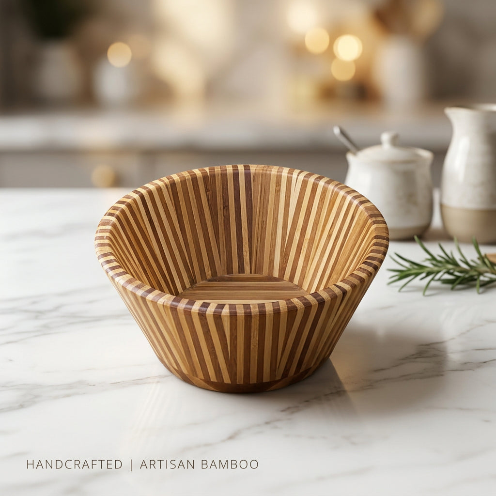 Artisan Stripe Bamboo Nesting Bowls
