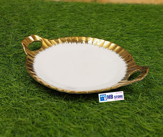 Luxury White Ceramic Serving Plate