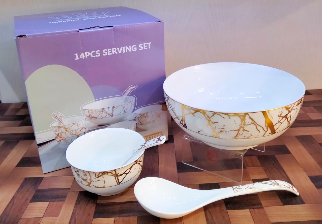 14Pcs Ceramic Soup Set