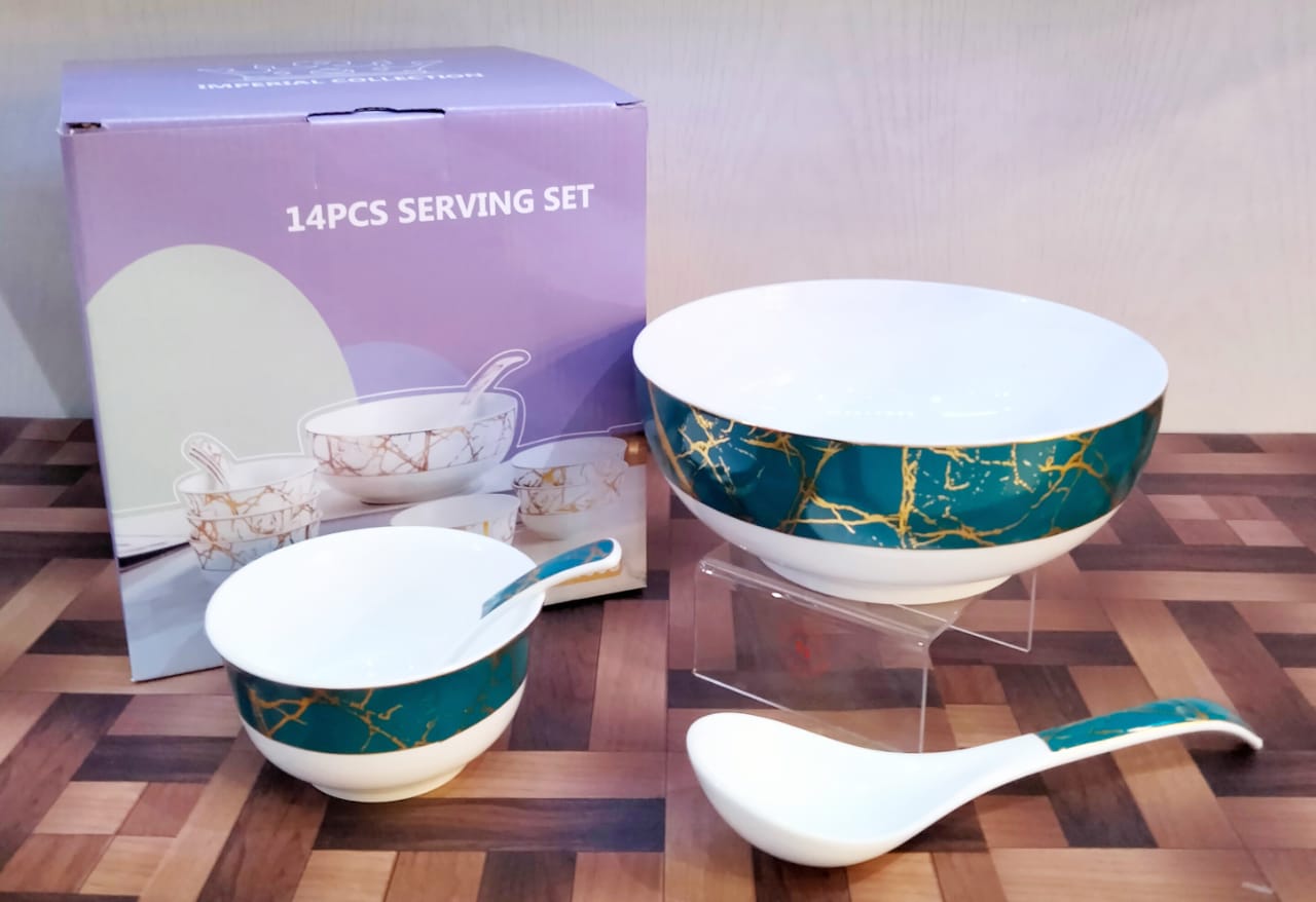 14Pcs Ceramic Soup Set