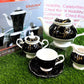 Solecasa Bold Black Marble Pattern Tea Set