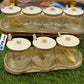 Elegant Glass Seasoning Jar Set with Tray and Spoons