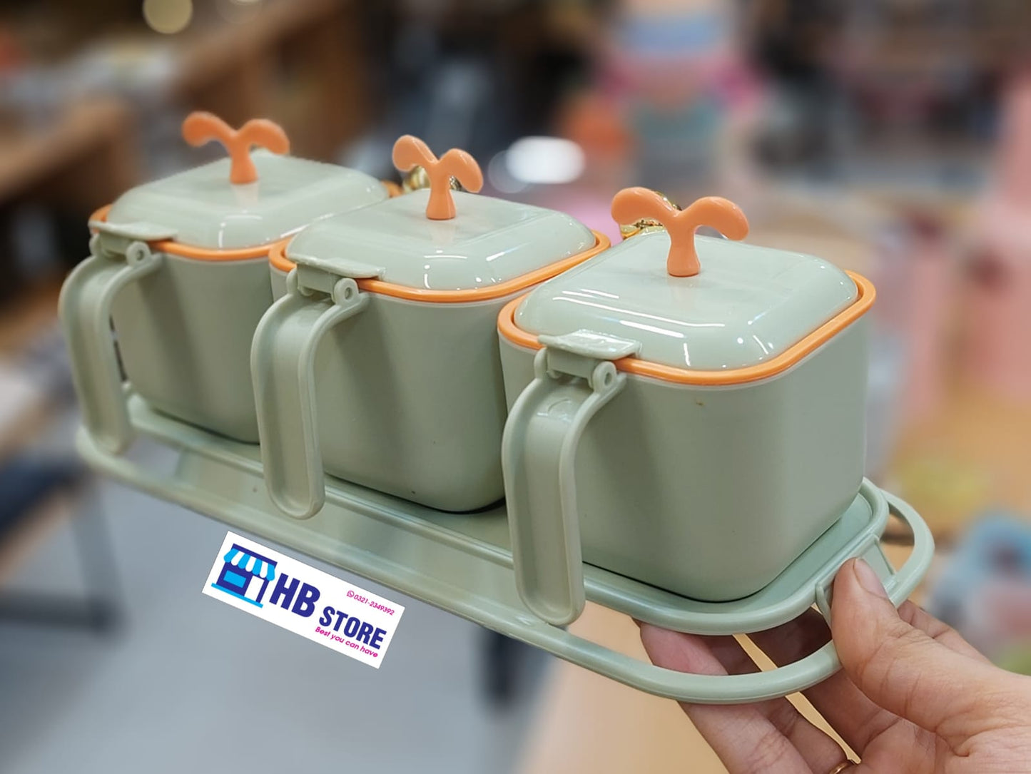 Kitchen Condiment Container Storage Jars with 3 Spoons Canned Lid and Spoon