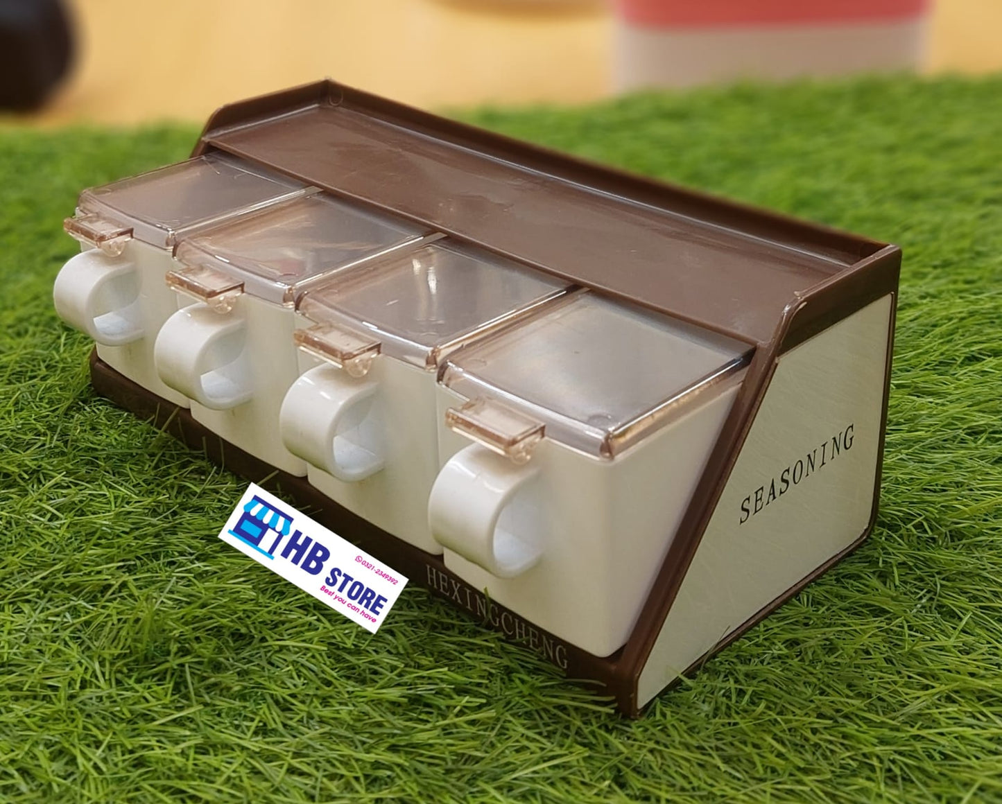 "4-in-1 Wall Spice Box Set – Sleek, Handy & Spoon-Ready!"
