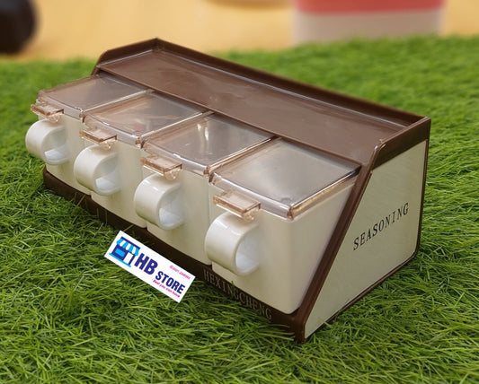 "4-in-1 Wall Spice Box Set – Sleek, Handy & Spoon-Ready!"