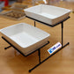 2-Tier Deep Rectangular Serving dish With Stand,