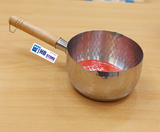Japanese-Style Hammered Stainless Steel Saucepan