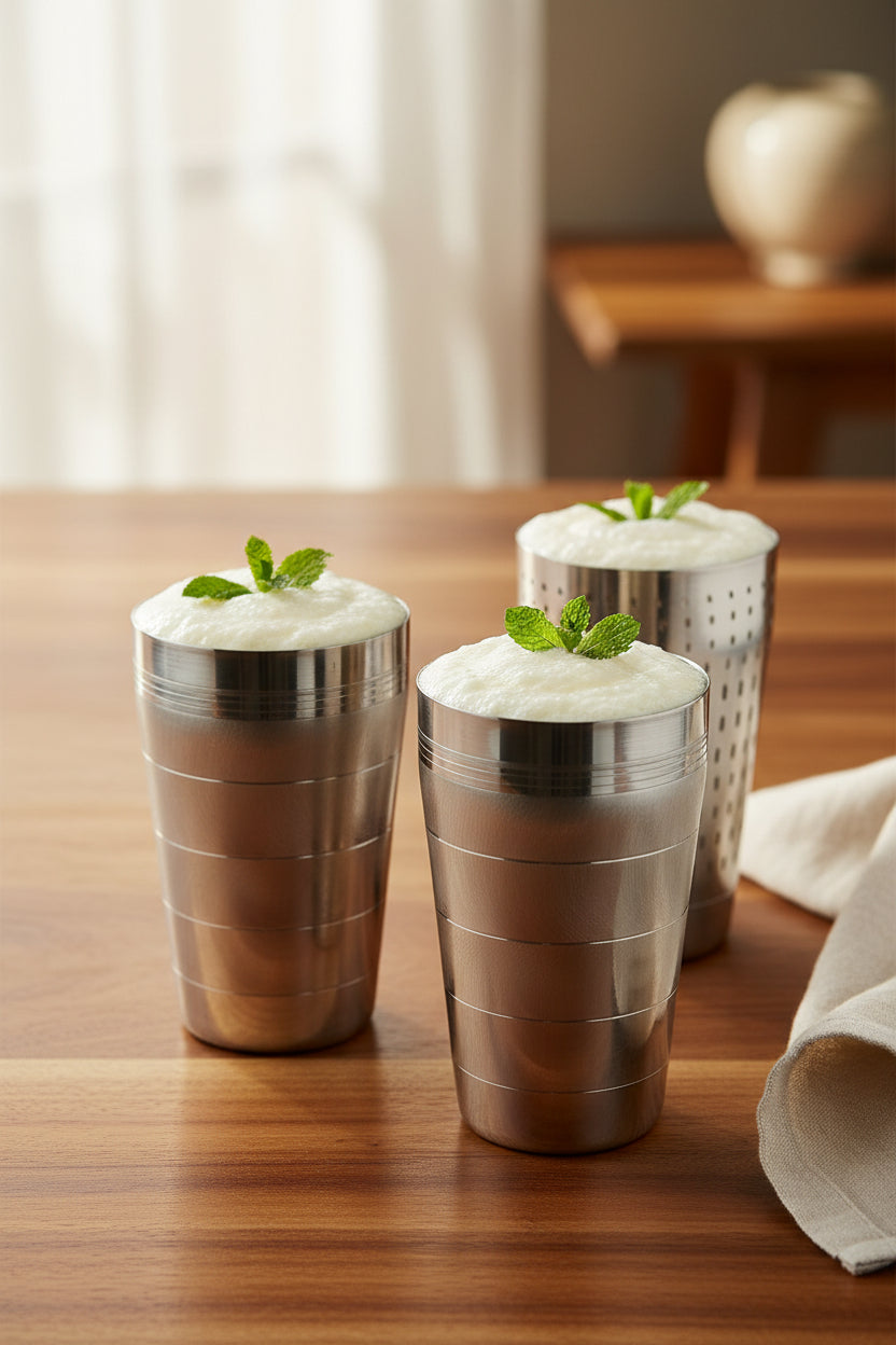 Heavy Duty Stainless Steel Lassi Glass