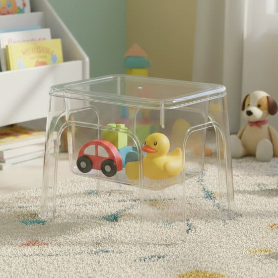 Multi-Purpose Clear Acrylic Storage Stool
