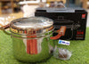 304 Stainless Steel Steamer Pot with Glass Lid & Wooden Handles