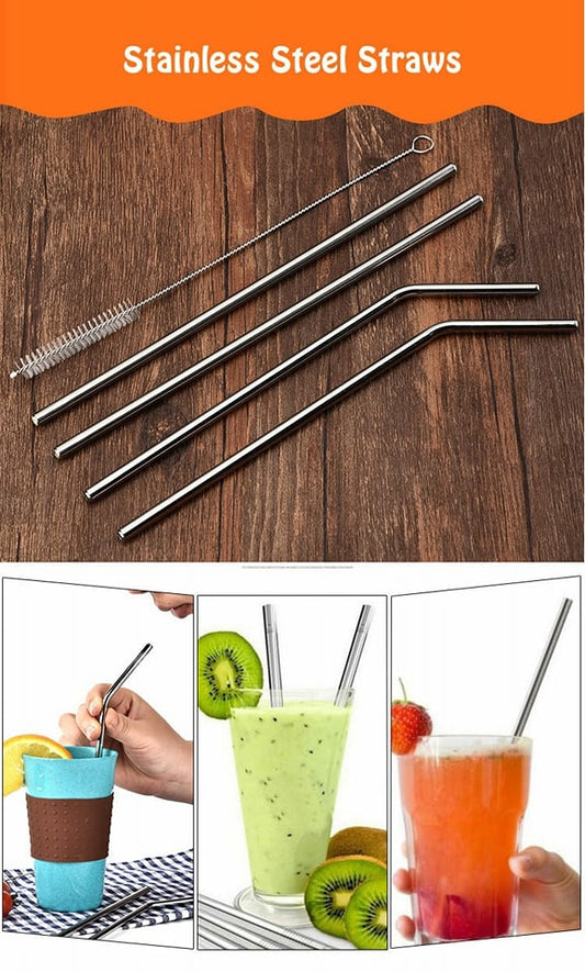 Stainless Steel Straws & Cleaning Brush