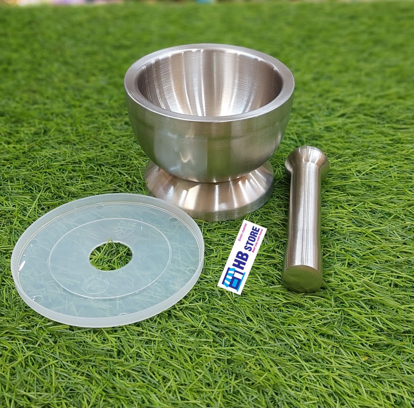 Spill-Proof Steel Mortar and Pestle