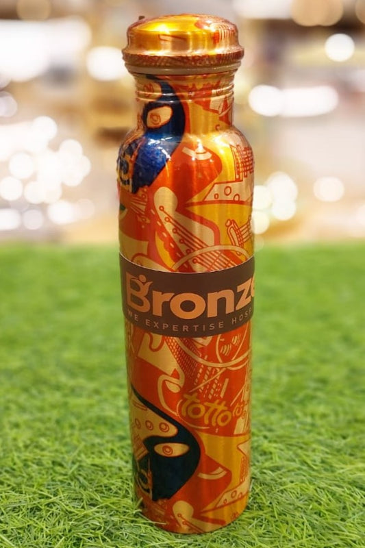 Artistic Printed Copper Water Bottle