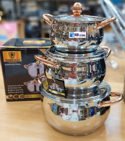 KAISA VILLA Stainless Steel Cookware Set 3pcs set