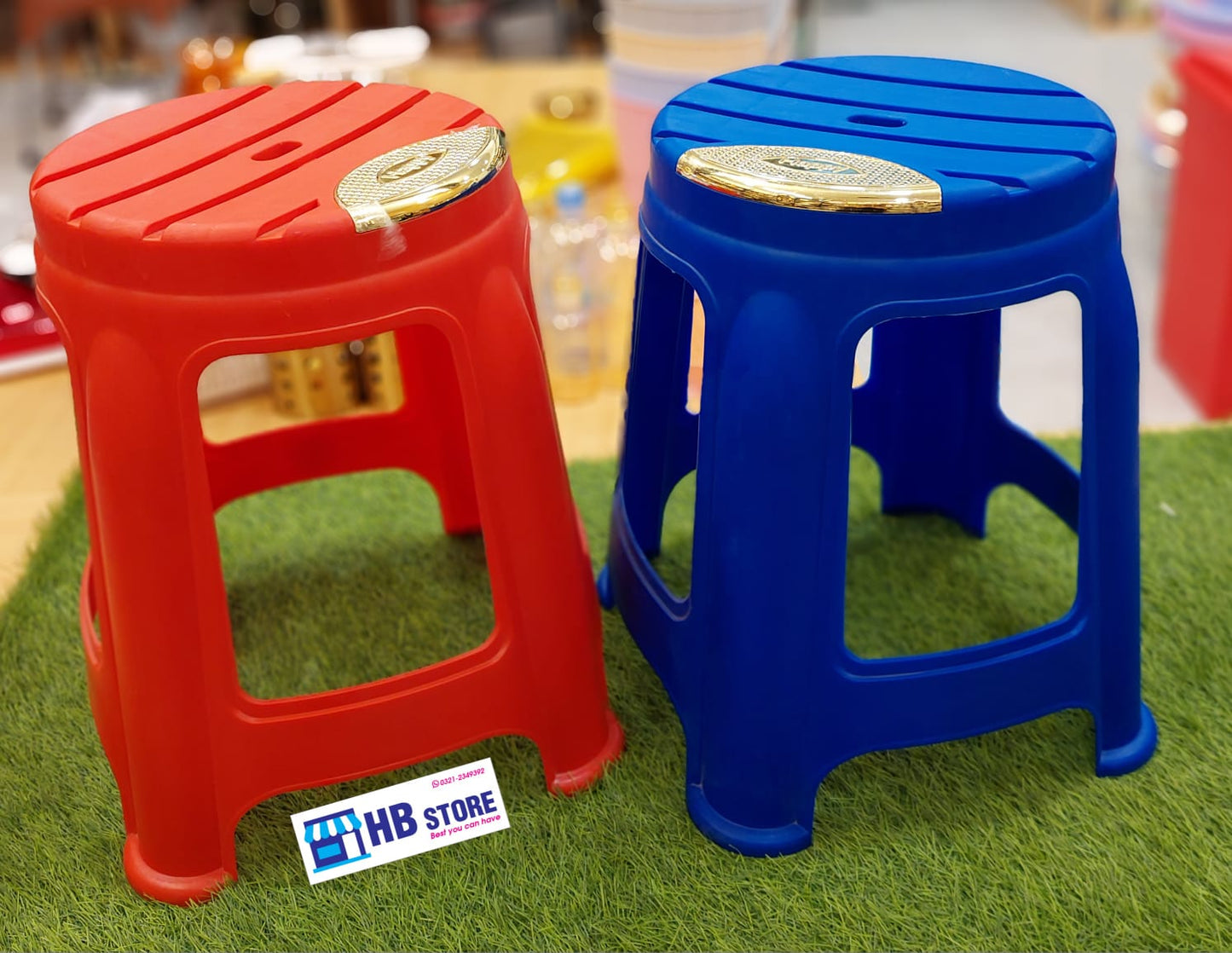 Colorful and sturdy, plastic stools