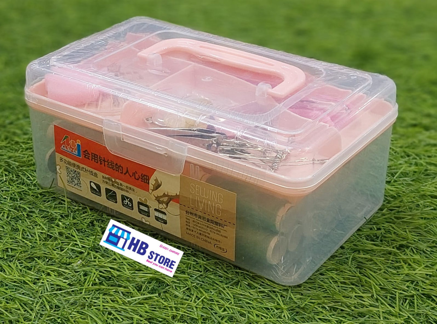 Professional Multi-Layer Sewing Kit with Transparent Storage Box