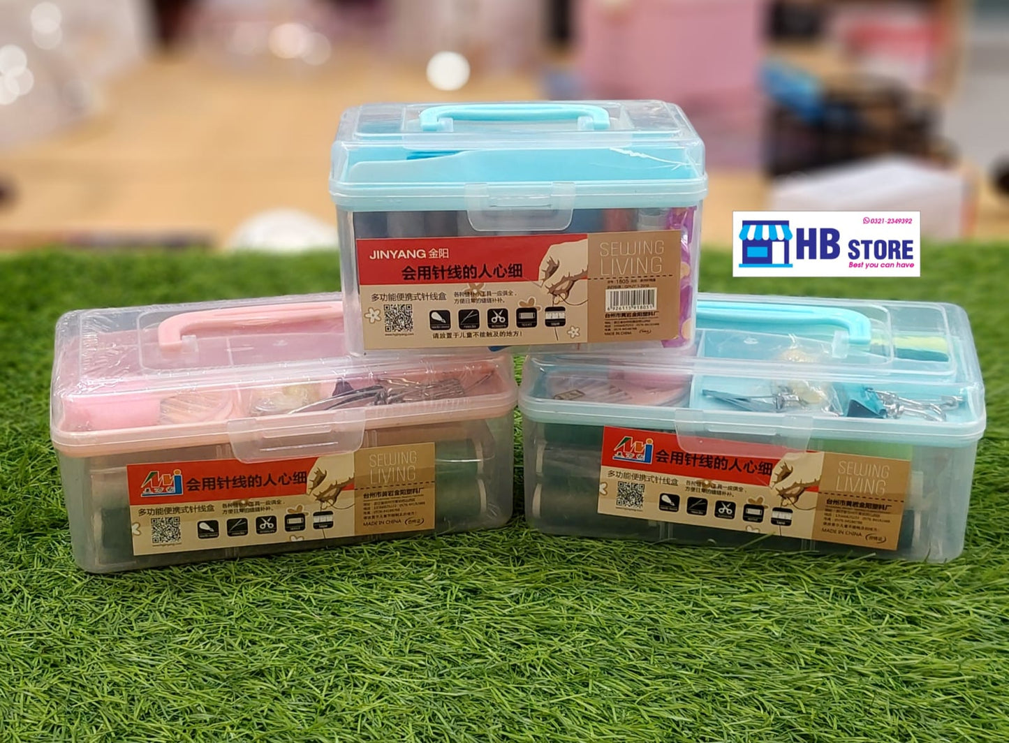 Professional Multi-Layer Sewing Kit with Transparent Storage Box