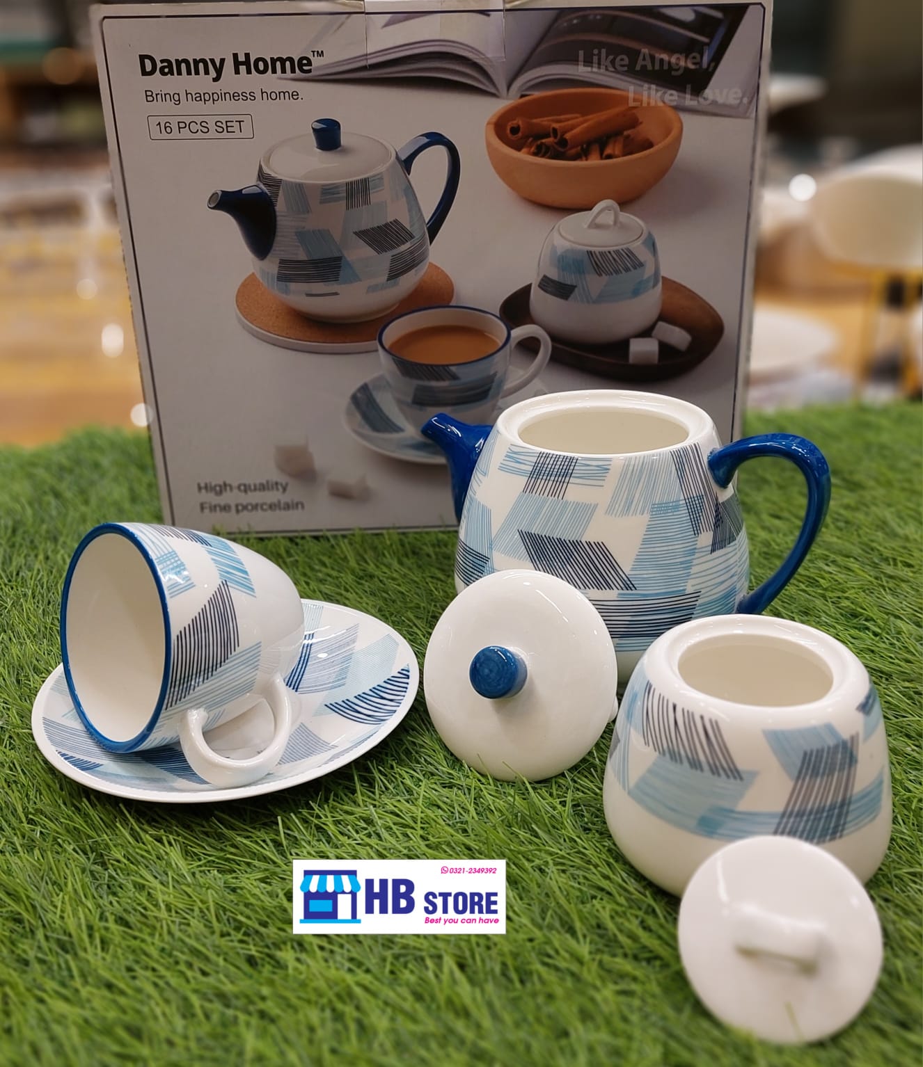 Geometric design tea set