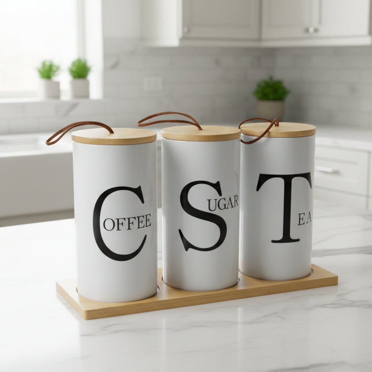 sugar coffee tea ceramic jar set