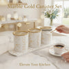 Elegant Marble Ceramic Kitchen Canister Set (3-Piece) with Matching Tray