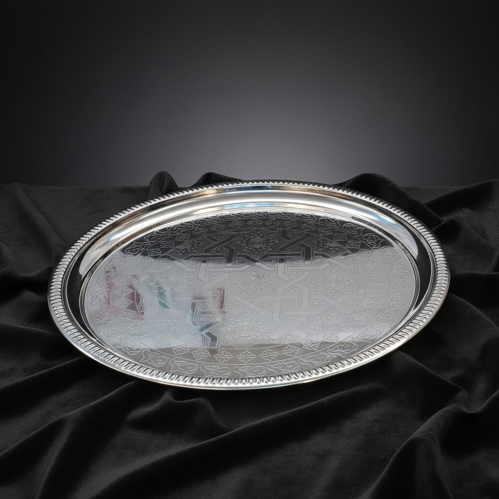 Maro Megastore  round engraved serving tray.