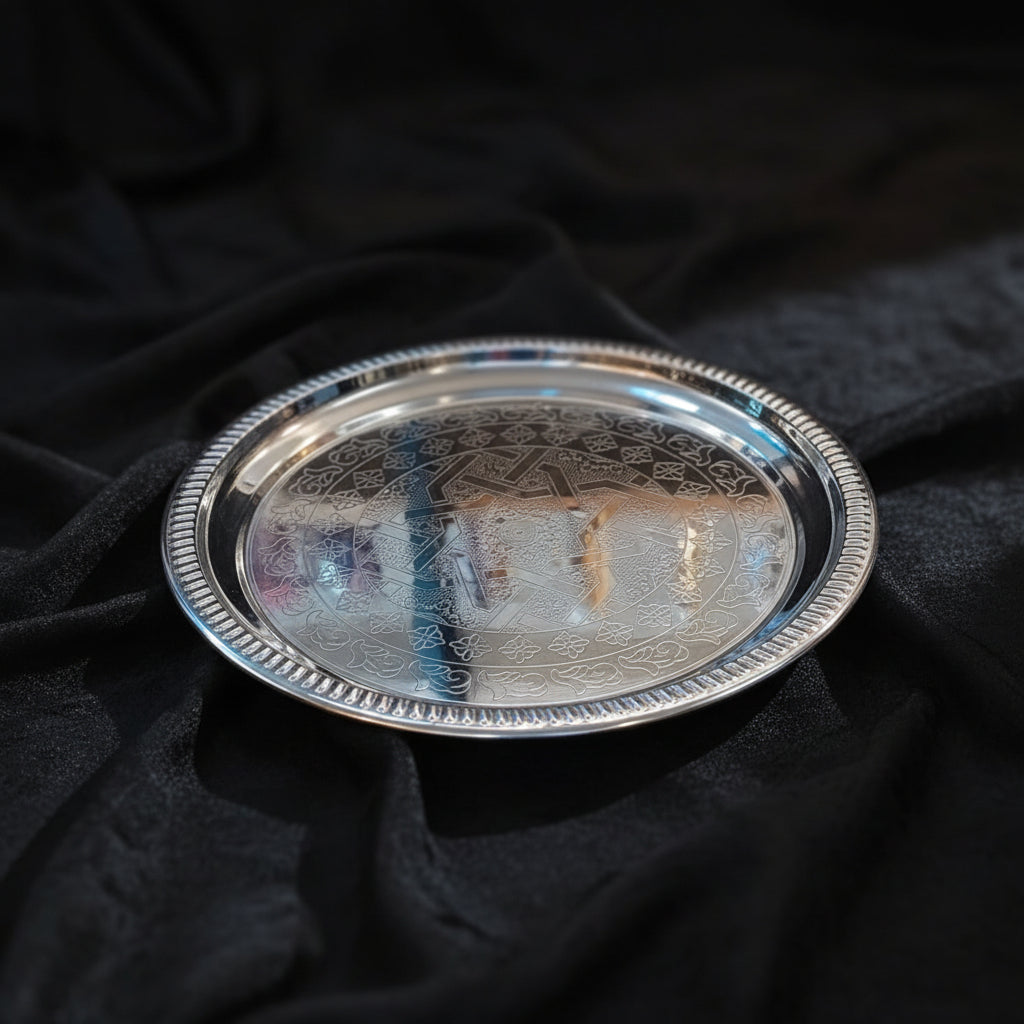 Maro Megastore  round engraved serving tray.