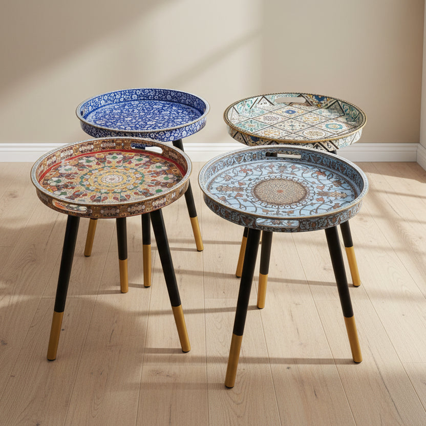 Round Moroccan Style Side Table